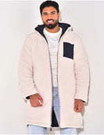 LONG WARM REVERSIBLE COAT FOR MEN