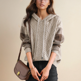 Julie — Pull à Capuche en Tricot Cable