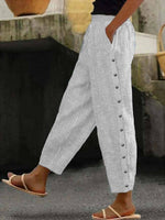 Pantalon à Boutons Rayé