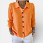 Rosalie | Blouse en maille à col polo et boutonnage