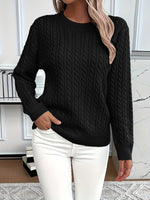 Armelle | Pull en maille à torsades et col rond