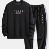 Ensemble Sidonie — sweat à col rond coupe décontractée à slogan Paris & pantalon de jogging