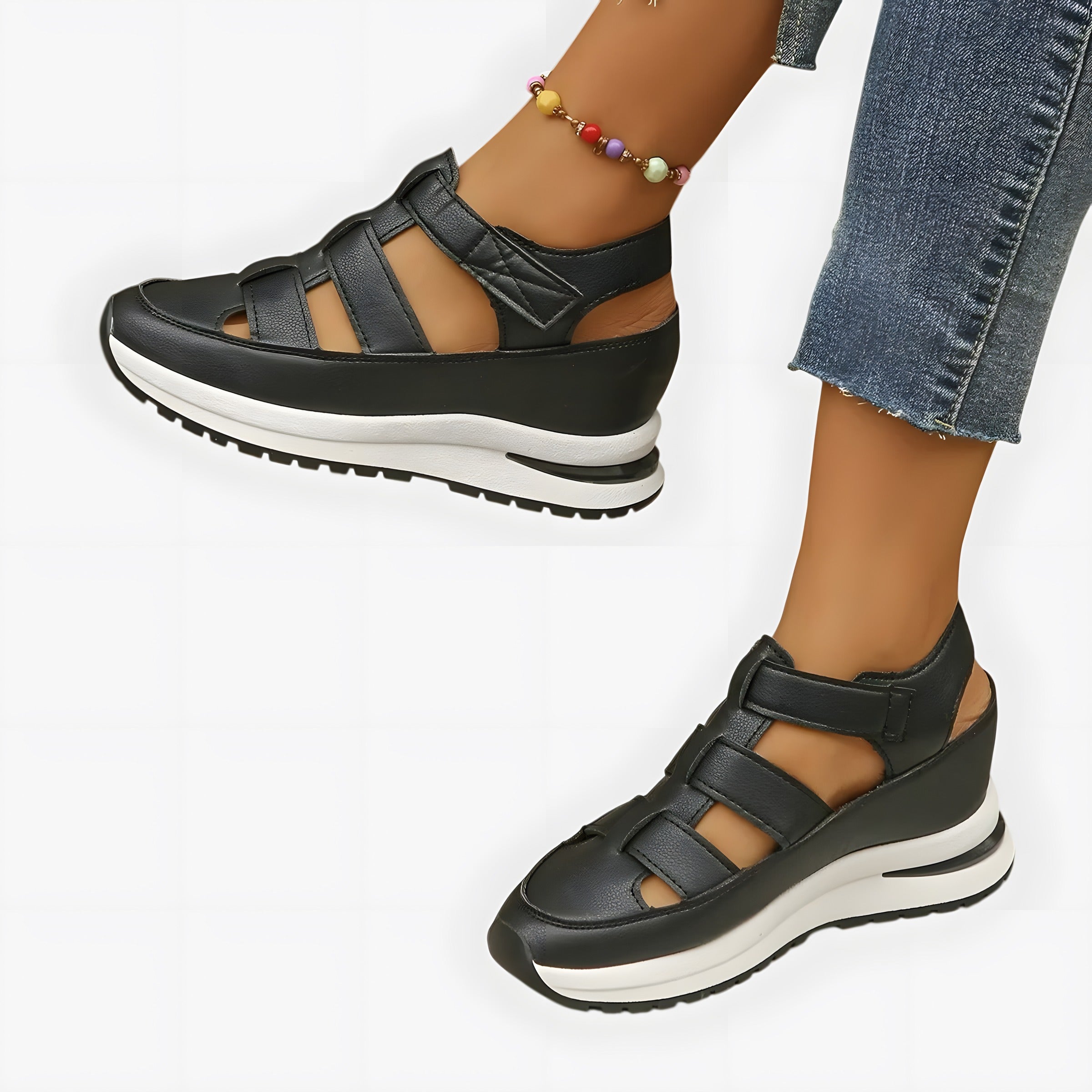 Ambre | Sandales orthopédiques femme polyvalentes Noir