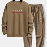 Ensemble Sidonie — sweat à col rond coupe décontractée à slogan Paris & pantalon de jogging