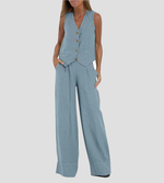 Ensemble Gilet Boutonné & Pantalon Large