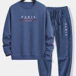 Ensemble Sidonie — sweat à col rond coupe décontractée à slogan Paris & pantalon de jogging