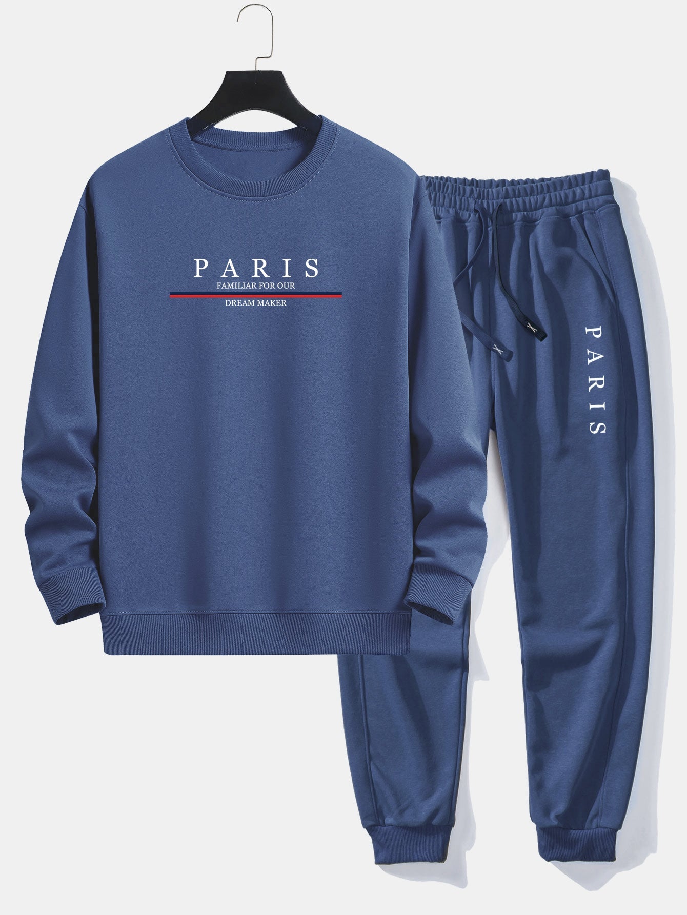 Ensemble Sidonie — sweat à col rond coupe décontractée à slogan Paris & pantalon de jogging