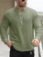 BOAT NECK COTTON SHIRT FOR MEN