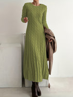 Robe Maxi en Tricot Câblé Confortable