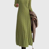 Ondine | Robe longue en maille à torsades