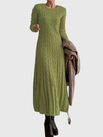 Ondine | Robe longue en maille à torsades