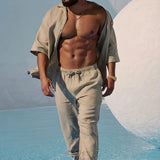 STRAIGHT LINEN TROUSERS FOR MEN