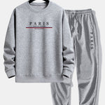 Ensemble Sidonie — sweat à col rond coupe décontractée à slogan Paris & pantalon de jogging