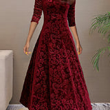 Sandrine — Robe d'Élégance en Velours pour les Fêtes