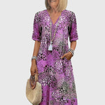 Yvonna — Robe Midi Fleurie Élégante