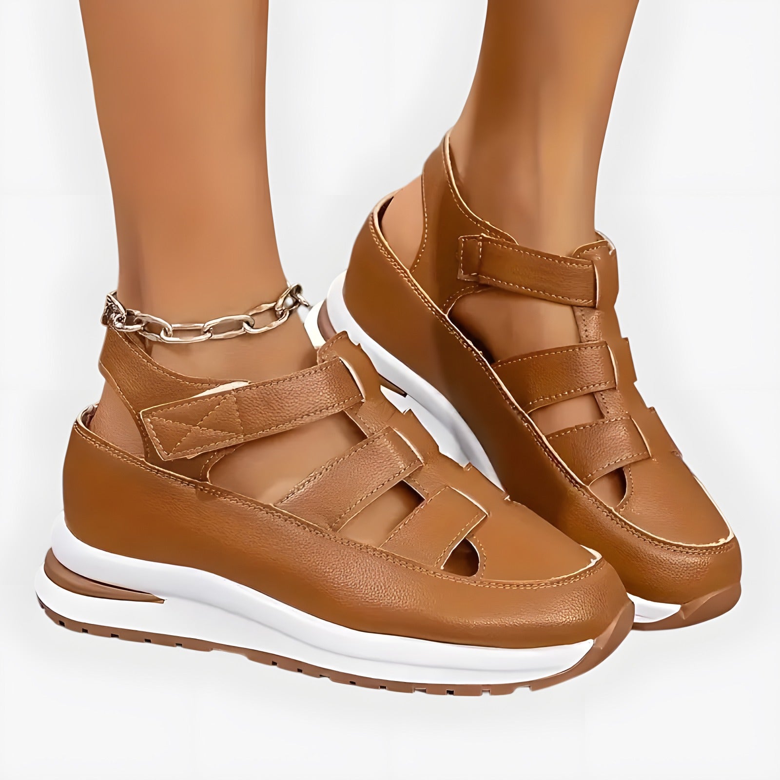 Ambre | Sandales orthopédiques femme polyvalentes Marron