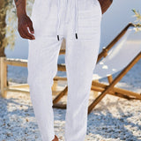 LINEN DRAWSTRING TROUSERS FOR MEN
