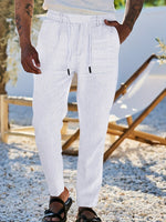 LINEN DRAWSTRING TROUSERS FOR MEN