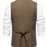 V NECK BUTTON VEST FOR MEN