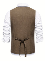 V NECK BUTTON VEST FOR MEN