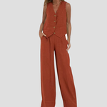 Aira - Ensemble Gilet Boutonné & Pantalon Large