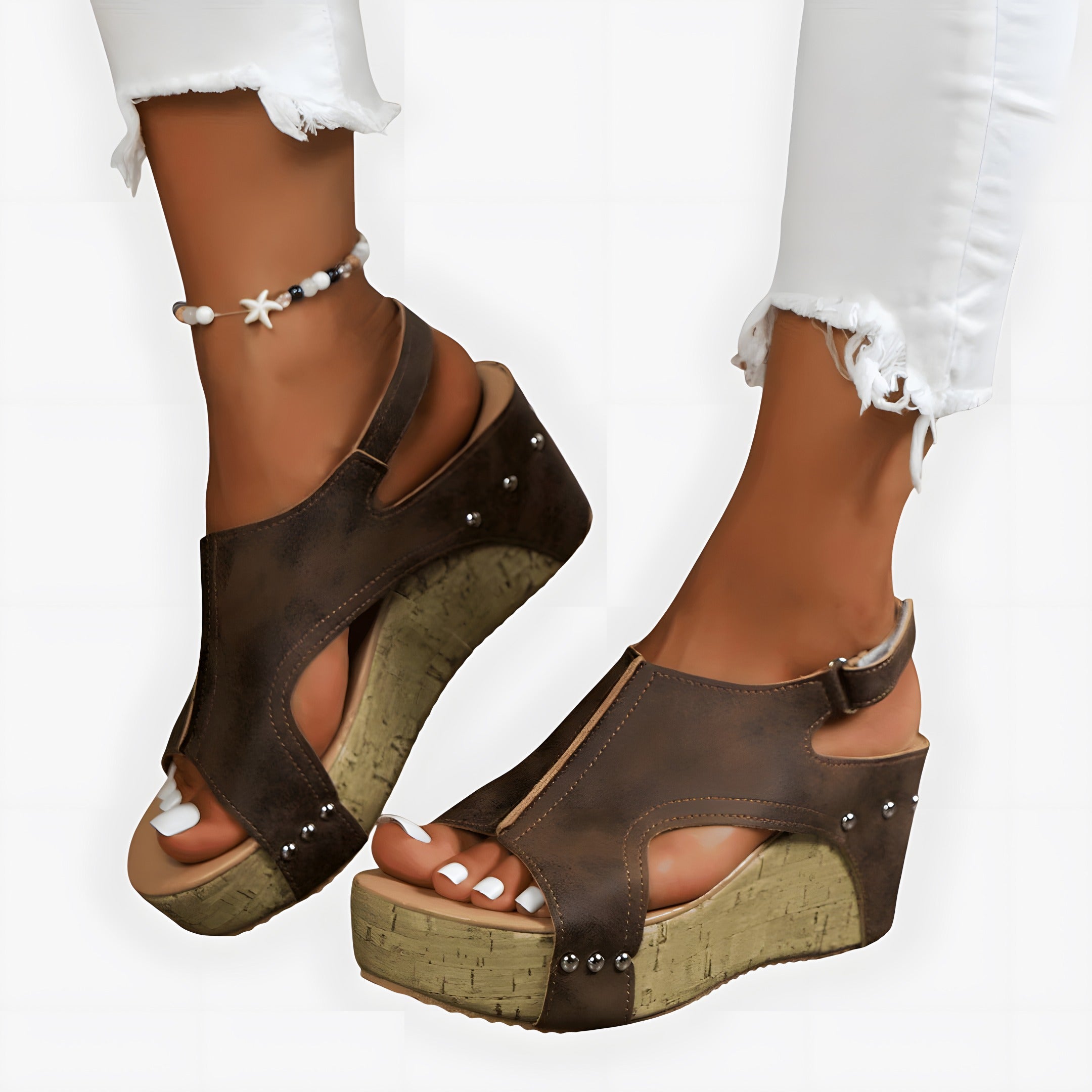 Lucinda | Sandales orthopédiques femme chic Marron