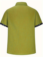 LINEN BLEND LAPEL SHIRT FOR MEN