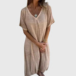 Fiona — Robe V-Décolleté Légère et Élégante