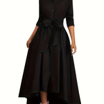 Martine — Robe Maxi Boutonnée Parfaite pour les Fêtes