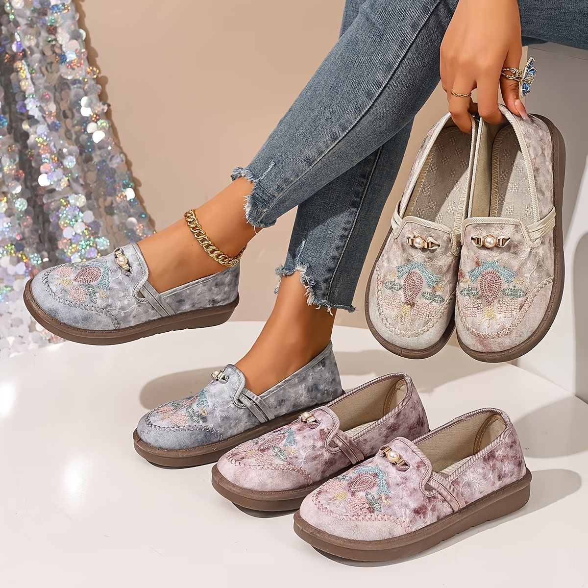 Zelda™ Orthopedic Comfort Sneakers Rose, photo studio