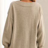 Claudine | Pull ample à col V côtelé