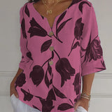 Noëlle | Blouse fleurie à col V