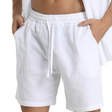 LINEN DRAWSTRING LOOSE SHORTS FOR MEN