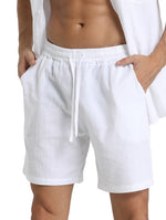 LINEN DRAWSTRING LOOSE SHORTS FOR MEN