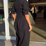 Hélène | Robe midi à col chemise et poches