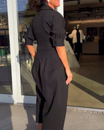 Hélène | Robe midi à col chemise et poches