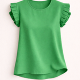 Viviane | Blouse à manches courtes et volants étagés