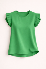 Viviane | Blouse à manches courtes et volants étagés