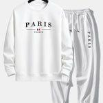 Ensemble — sweat à col rond coupe décontractée à imprimé Paris & pantalon de jogging