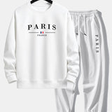 Ensemble — sweat à col rond coupe décontractée à imprimé Paris & pantalon de jogging