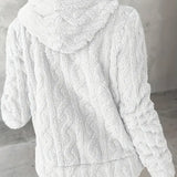 Marie | Sweat zippé à capuche en maille torsadée