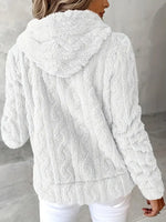 Marie | Sweat zippé à capuche en maille torsadée