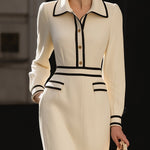 Sylvie — Robe Midi avec Détails de Boutons