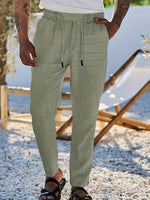 LINEN DRAWSTRING TROUSERS FOR MEN