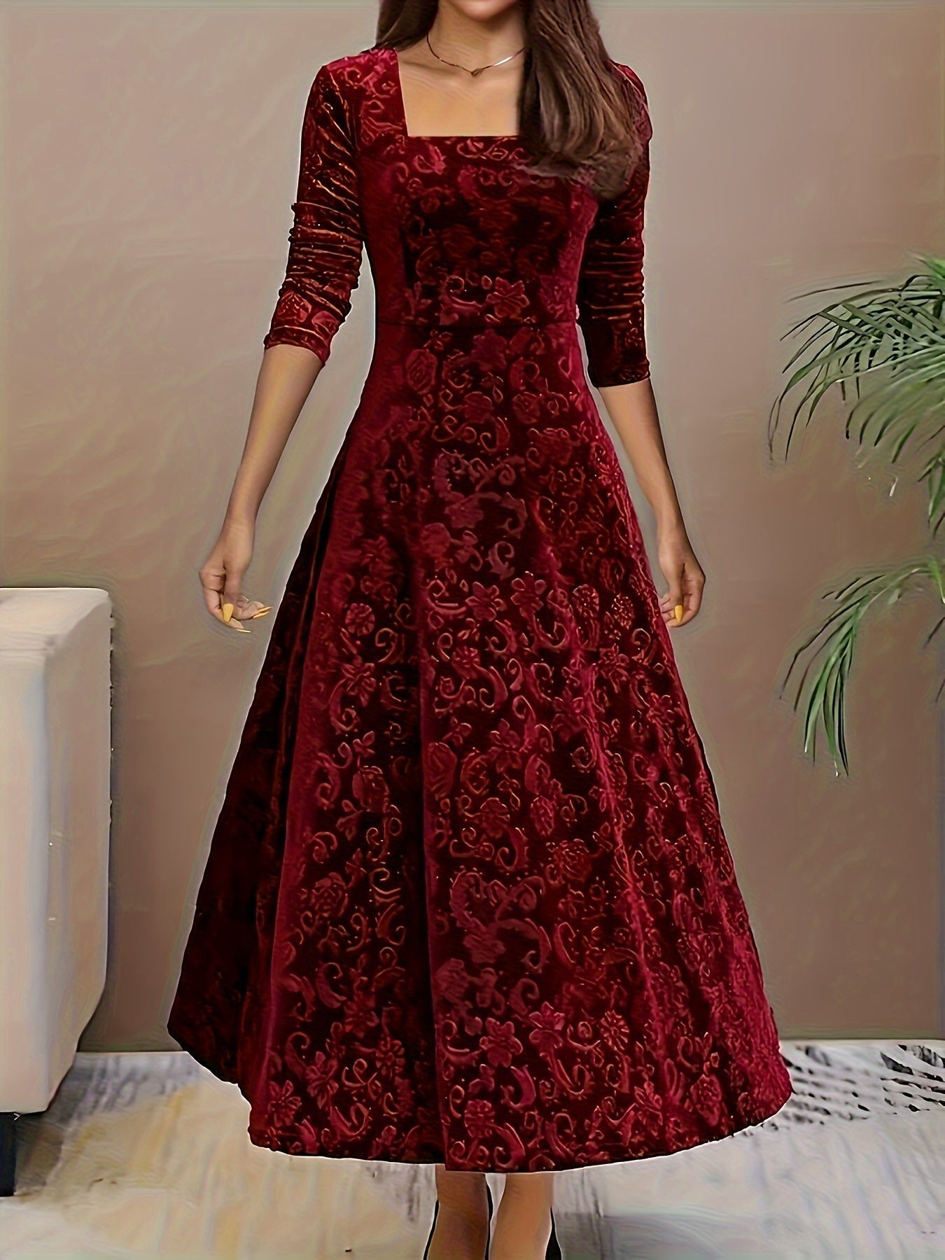 Julie — Robe Maxi Élégante à Motifs