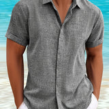 LINEN LAPEL SHIRT FOR MEN