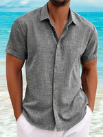 LINEN LAPEL SHIRT FOR MEN