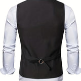 COLLARLESS POLYESTER VEST FOR MEN