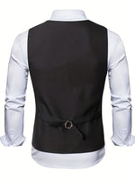 COLLARLESS POLYESTER VEST FOR MEN