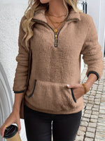 Sweat à capuche zippé mi-hauteur
